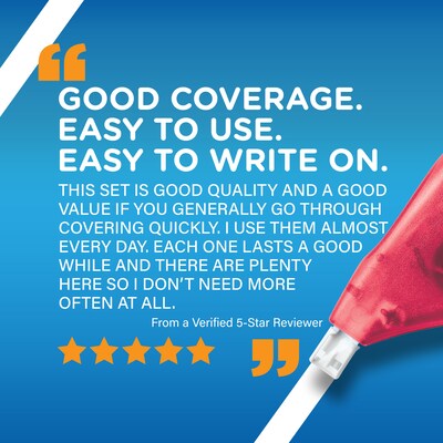 BIC Wite-Out EZ Correct Correction Tape, White, Pack of 6 (BICWOTAPP11-6)