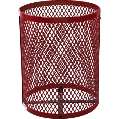 Global Industrial Outdoor Diamond Steel Trash Can w/ Dome Lid, 36 Gallon, Red (261948RD)