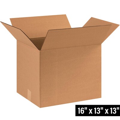 16 x 13 x 13 Shipping Boxes, 32 ECT, Brown, 25/Bundle (161313)