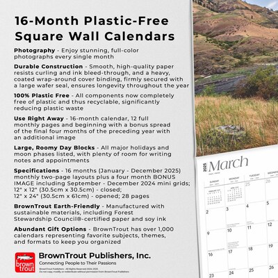2025 BrownTrout Rocky Mountain Wilderness 12" x 12" Monthly  Wall Calendar (9781975475628)