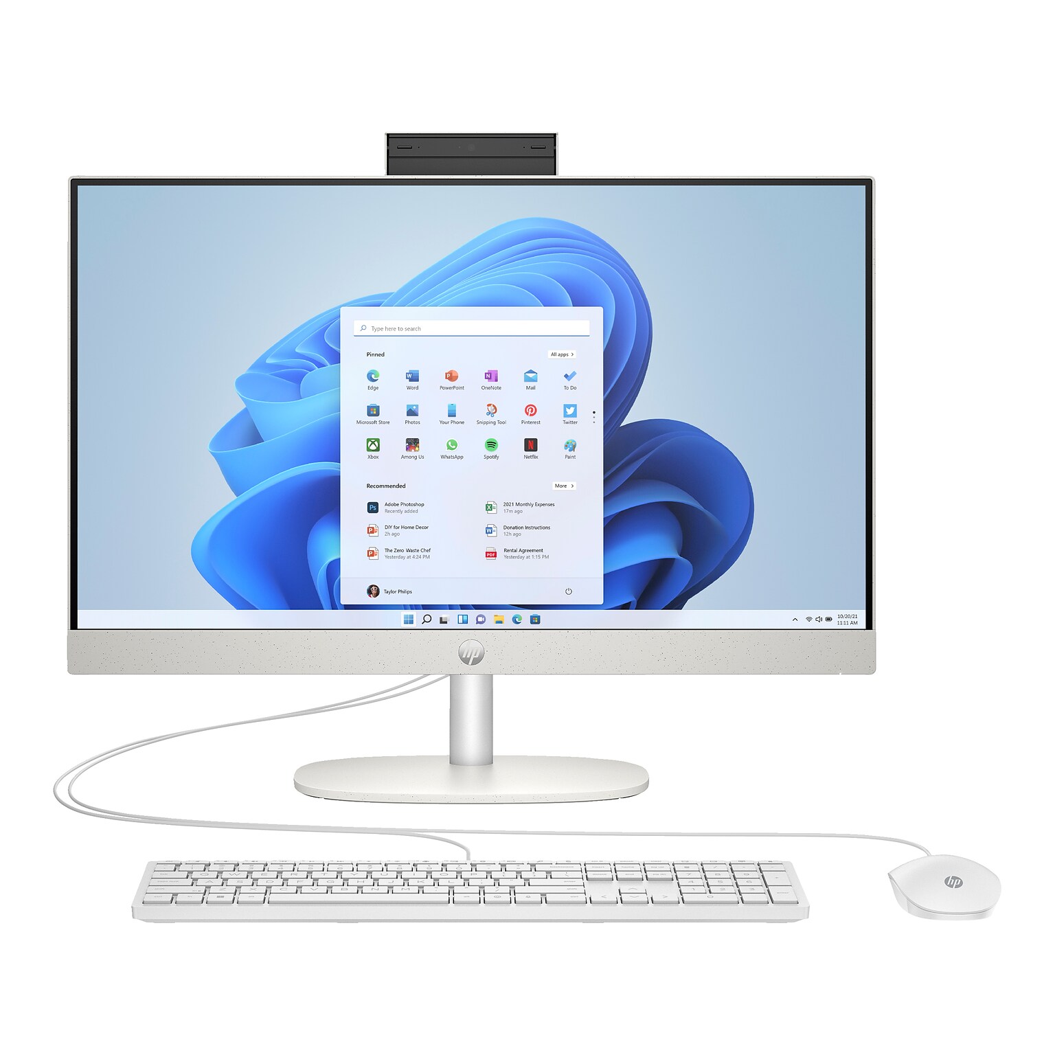 HP 24-cr0026 23.8 All-in-One Desktop Computer, Intel Core i3-N300, 8GB Memory, 256GB SSD (9W2H5AA#ABA)