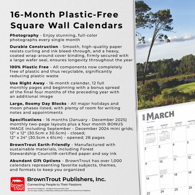 2025 BrownTrout Golf Courses 12" x 12" Monthly Square Wall Calendar (9781975477097)