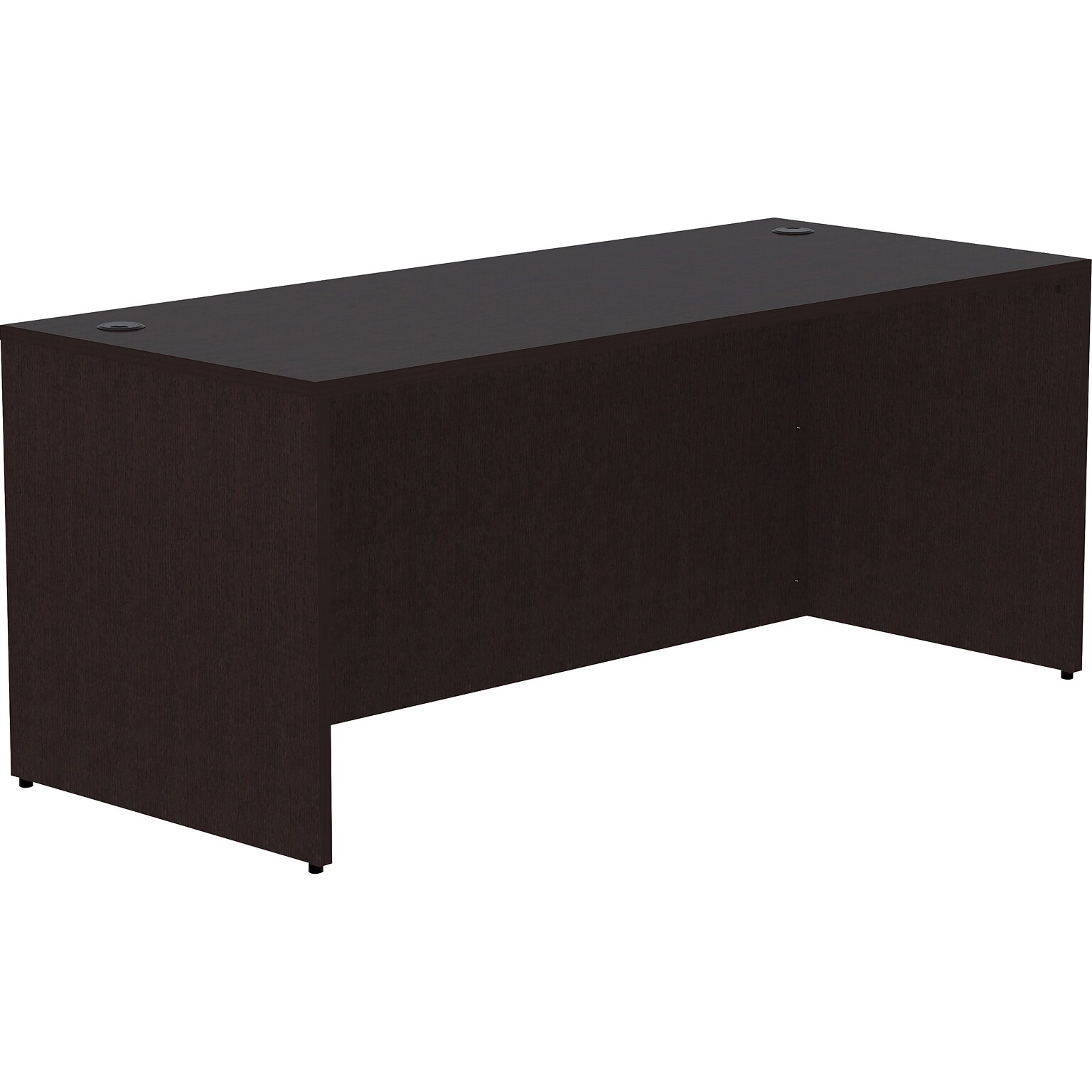 Lorell Essentials Series 70.9 W Desk Shell, Espresso (LLR18211)