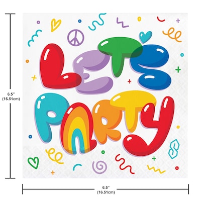 Creative Converting Bubbly Birthday Napkins, Multicolored, 64/Pack (DTC365024NAP)