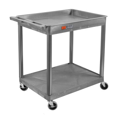 Luxor ENDURA XL 2-Shelf Utility Cart, Gray (TC12-G)