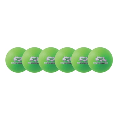 Champion Sports 6 Rhino Skin Foam Dodgeball Set. Neon Green, Set of 6 (CHSRXD6NGSET)