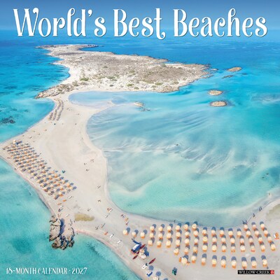 2027 Willow Creek Worlds Best Beaches 12 x 12 Monthly Wall Calendar, Assorted Colors (63071)