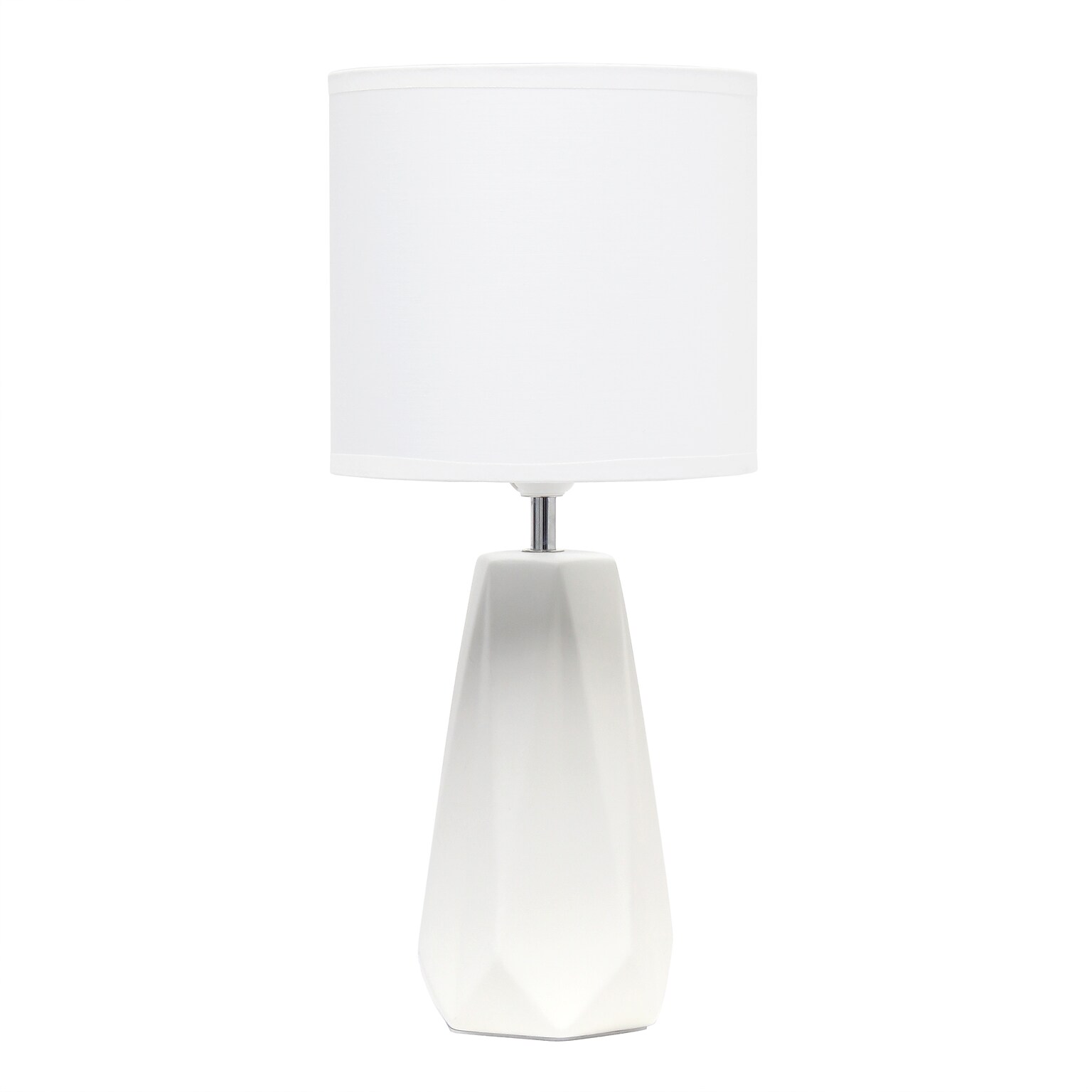 Simple Designs Ceramic Prism Table Lamp, Off White (LT2082-OFF)