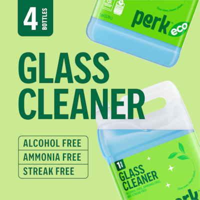 Perk Eco Glass Cleaner Refill, Ready To Use, 1 Gallon, 4/Carton (PK611001-ACT)