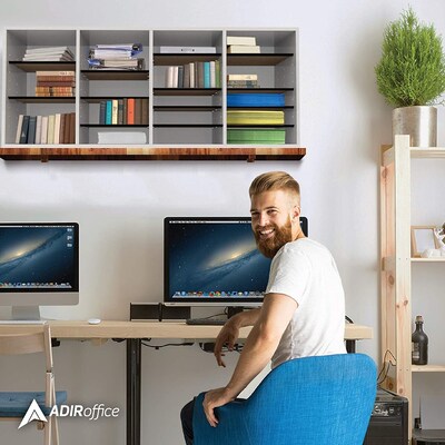 AdirOffice 500 Series 24-Compartment Literature Organizers, 39.3" x 11.8", White, 2/Pack (500-24-WHI-2PK)