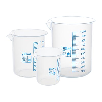 Supertek Polypropylene Beakers, Multicolored, 5/Pack (SKFCH10160)