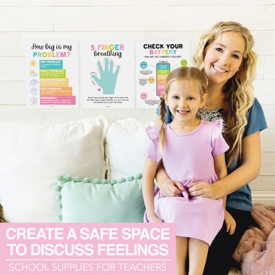 Hadley Designs 11" x 14" Colorful Calming Corner and Feelings Chart Posters, 9/Set (HDDX004ACWTG3)