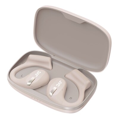 JVC Nearphones Wireless Noise Canceling Over-Ear Earphones, Bluetooth, Sand Beige (JVCHANP50TC)