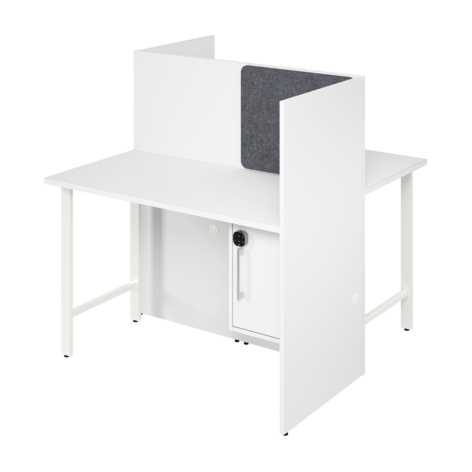 Bush Business Furniture Hustle 48W 2 Person Back to Back Cubicle Panel Workstation, White (HUS031WH)