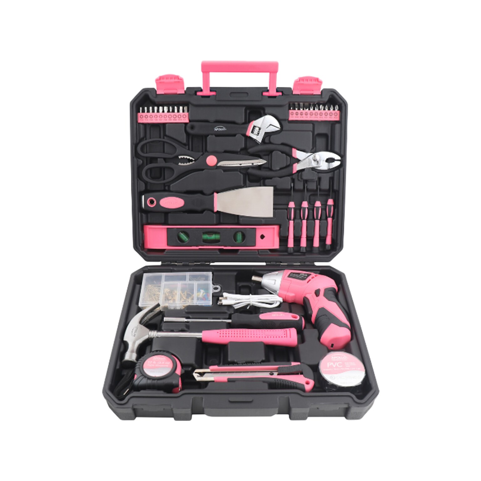 Apollo Tools Household Tool Set, 135-Piece, Pink/Black (DT0774P)