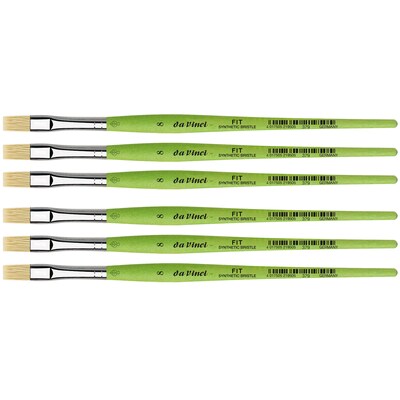 da Vinci FIT Synthetics Oil and Acrylic Synthetic Student Flat Brush, 6 /Pack (DVXVA3798-6)