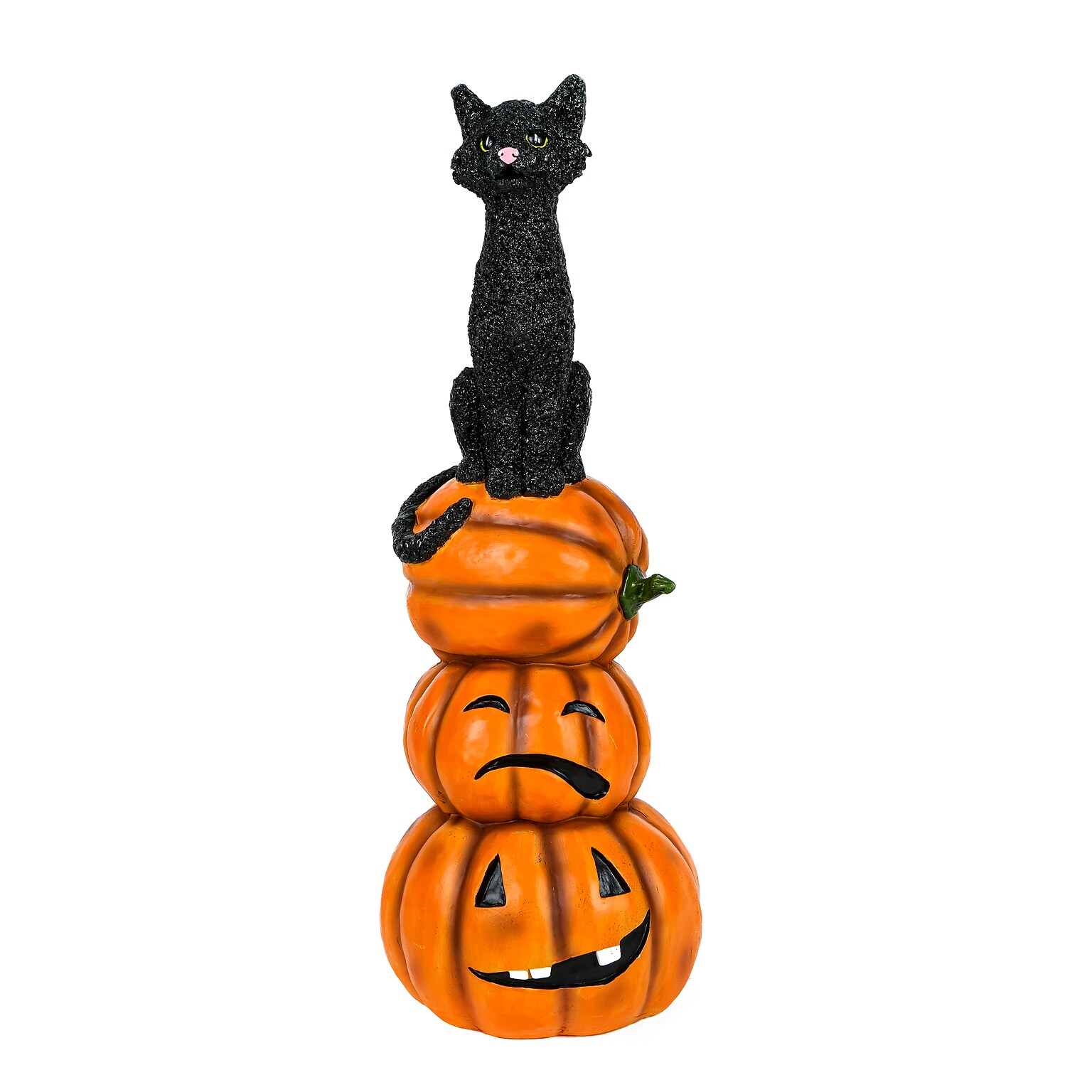 National Tree Company 32 Halloween Black Cat and Pumpkins Stack (HH75-93520GZBK1)