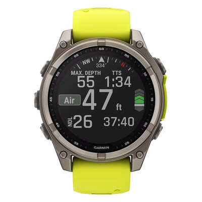 Garmin fenix 8 Smart Watch, 47 mm, Titanium & Amp Yellow/Graphite (GRM0290620)