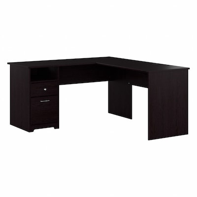 Bush Furniture Cabot 60W L Shaped Computer Desk with Drawers, Espresso Oak (CAB044EPO)