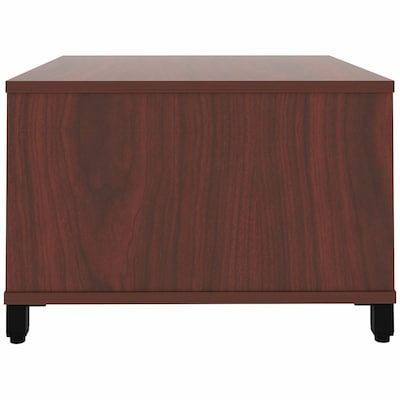 Lorell 24"W x 24"D Laminate Square Reception Table with Storage, Mahogany (LLR69200)