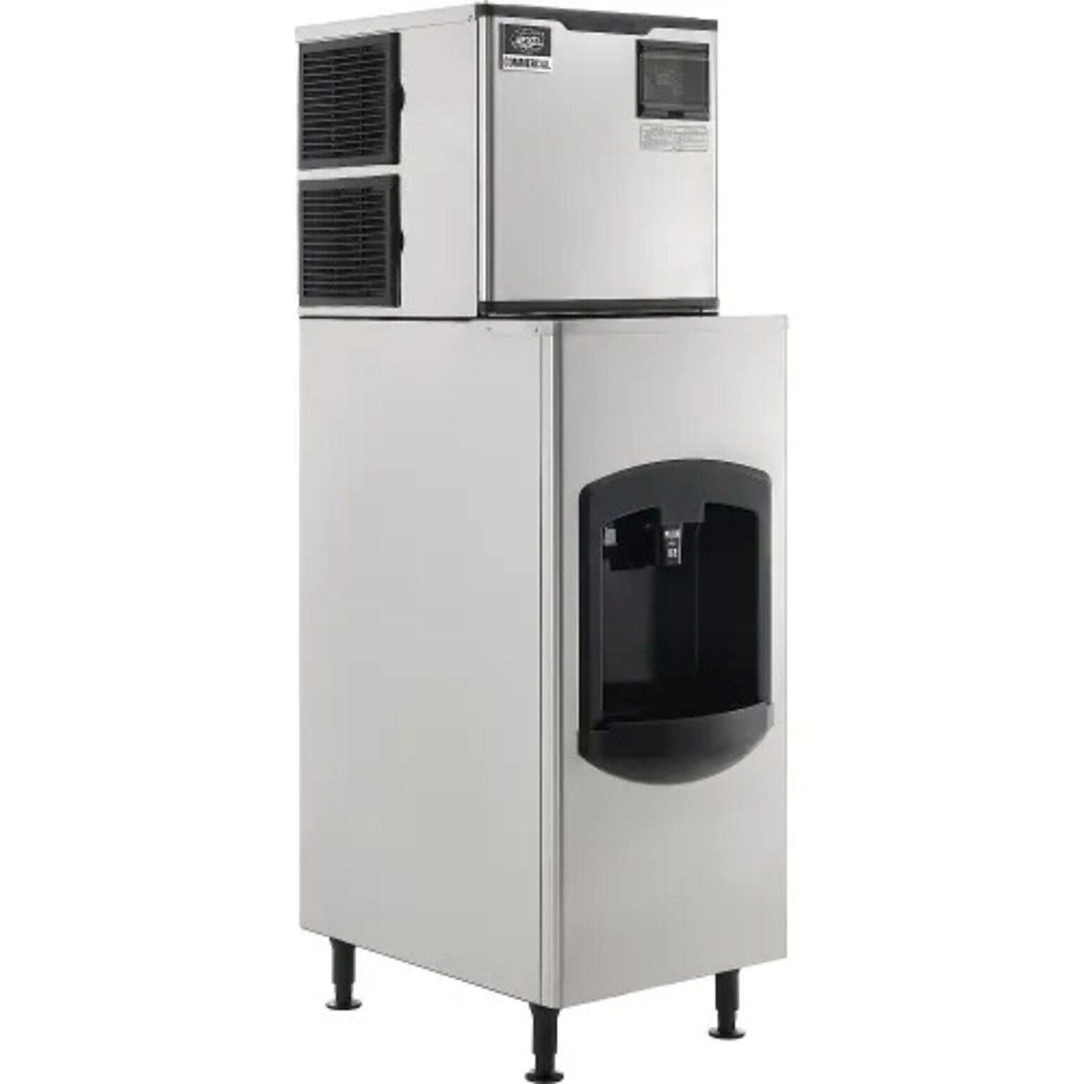 Global Industrial Nexel Ice Dispenser with Ice Machine & Bin, Air Cooled, 420 lbs. Production/24 Hours (243318)