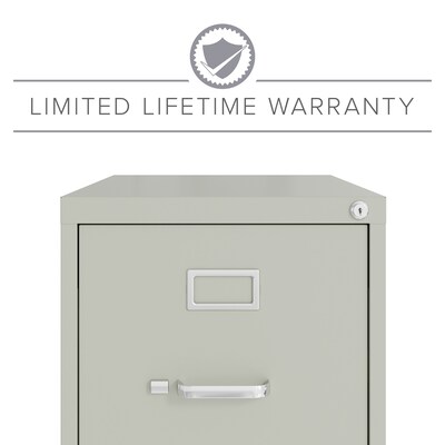 Hirsh Commercial Grade 2-Drawer Vertical File Cabinet, Letter-Width, Light Gray, 22" Deep (20405)