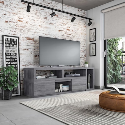 Techni Mobili Manufactured Wood Console TV Stand, Screens up to 65, Gray (RTA-7050-GRY)
