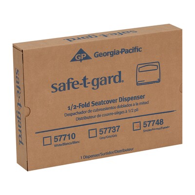 Georgia-Pacific Safe-T-Guard Toilet Seat Cover Dispenser, Half-fold, Black, 10/Carton (57748)