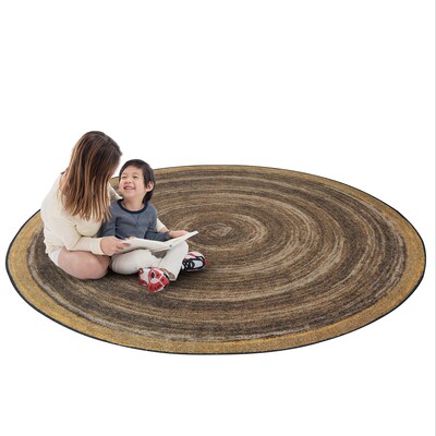 Joy Carpets Feeling Natural Nylon 7'7" Round Machine Tufted Rug, Walnut (1972E-02)