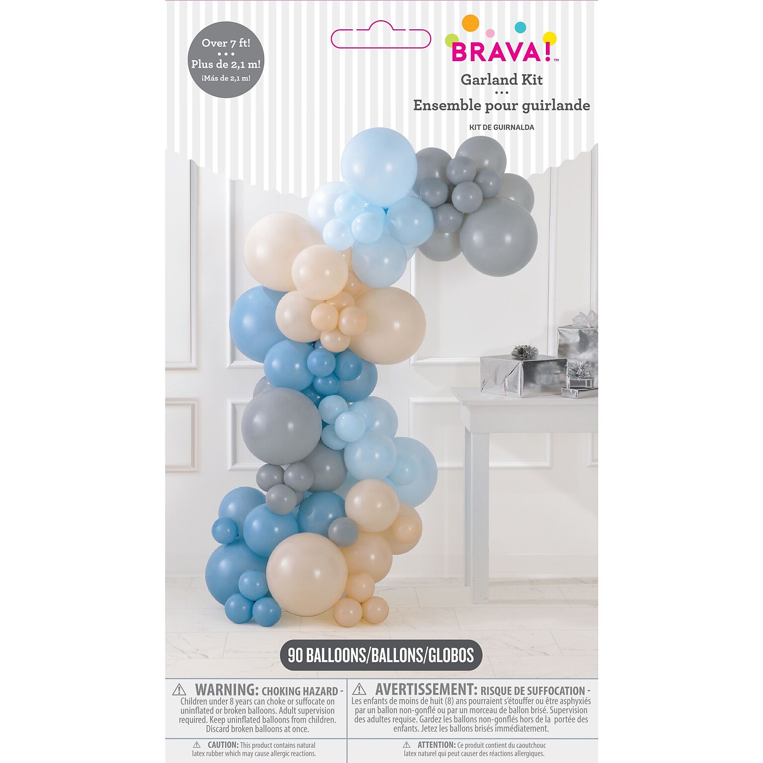 Party City Latex Balloon Garland Kit, Muted Cools, 90/Pack (AM111843)