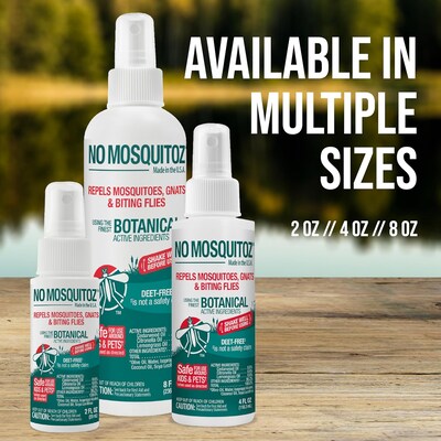 No Mosquitoz Natural DEET-Free Insect Repellent for Mosquitoes, Woodsy Scent, 8oz, 6/Pack (BND04607)