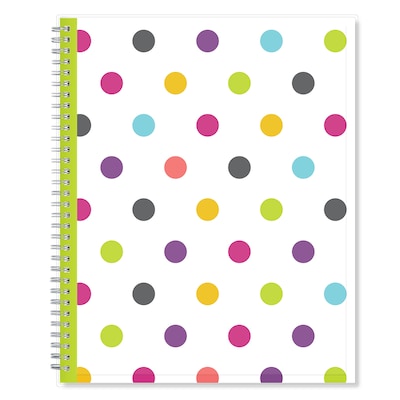 2025-2026 Blue Sky Teacher Dots 8.5 x 11 Academic Year Weekly & Monthly Planner, Plastic Cover, Mu