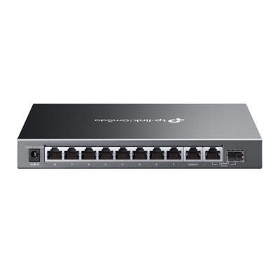 TP-Link Omada 10-Ports Gigabit Ethernet PoE+ Managed Switch, 1000Mbps, Black (ES210GMP)