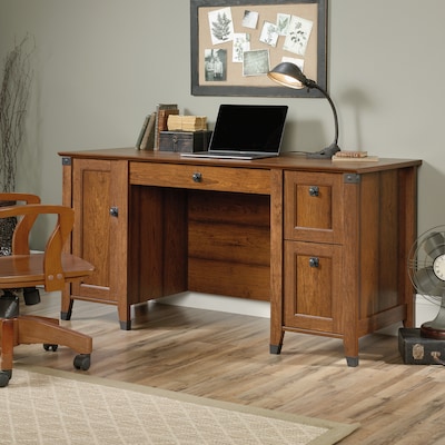 Sauder Carson Forge 59W Computer Desk, Washington Cherry (422032)
