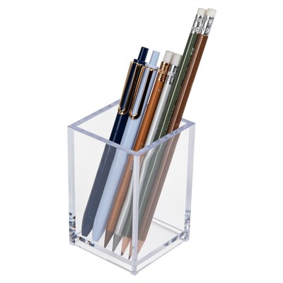 Mind Reader Plastic Pen Cup Holder, Clear (ACPEN-CLR)