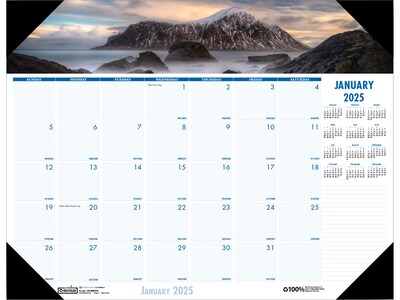 2025 House of Doolittle Earthscapes Coastlines 22 x 17 Monthly Desk Pad Calendar (178-25)