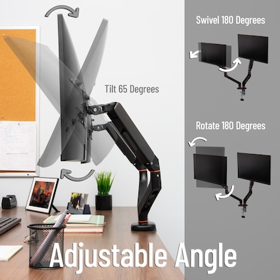 Mind Reader Adjustable Counter-Balance Dual Arm Desk Mount for 13" – 32" Monitors, Black (GARMONDB-BLK)