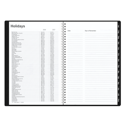 2026–2027 Staples 8" x 11" Academic Monthly Planner, Black (ST23571-27)