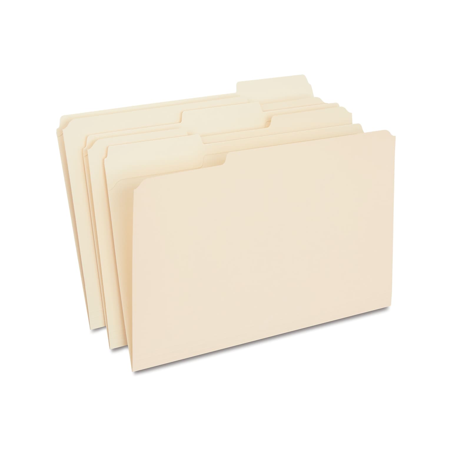 Quill Brand® Premium Reinforced File Folders, Assorted Tabs, 1/3-Cut, Legal Size, Manila, 100/Box (771137)