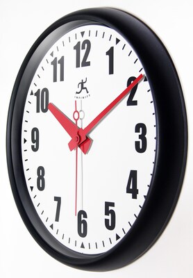 Infinity Instruments 15" Impact Commercial Analog Wall Clock, Black