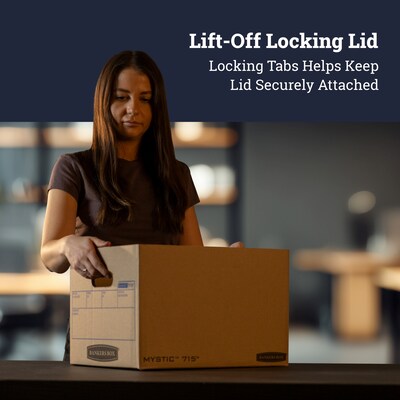 Bankers Box Heavy-Duty Corrugated File Storage Boxes, Lift-Off Lid, Letter/Legal Size, Kraft, 25/Carton (7150001)