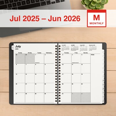 2025-2026 Staples 8 x 11 Academic Monthly Planner, Black (ST23571-25)