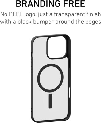 PEEL MagSafe Bumper Phone Case for iPhone 16 Pro Max, Shock Absorbing, Black (i16_PMX_BMP_BLK)