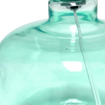 Creekwood Home Round Modern Glass 13.75" LED Table Lamp, Aqua/White (CWT-1015-AW)