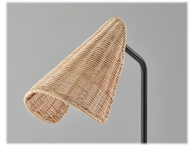 Adesso Cove Incandescent Desk Lamp, 20.25", Natural Rattan/Matte Black (5112-01)