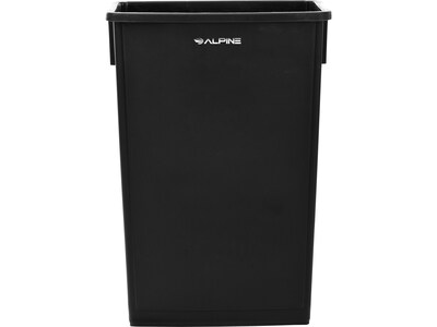 Alpine Industries Plastic Trash Can and Dolly, 69 Gallon, Black, 3/Pack (ALP477-BLK-3PKD)