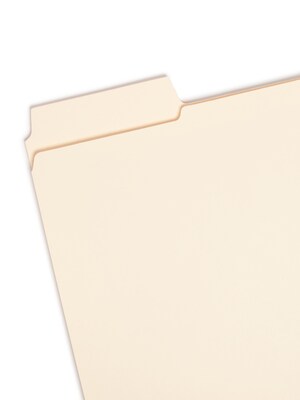 Smead SuperTab File Folders, Reinforced 1/3-Cut Tab, Letter Size, Manila, 100/Box (10395)