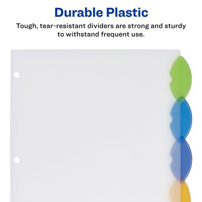 Avery Style Edge Insertable Plastic Dividers, 5 Tabs, Assorted Colors (11200)
