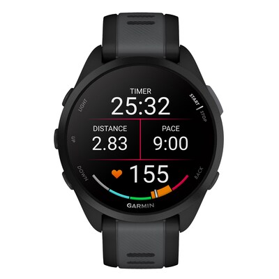 Garmin Forerunner 165 Smartwatch, GPS, 43mm, Slate Gray & Black Silicone Band (010-02863-30)