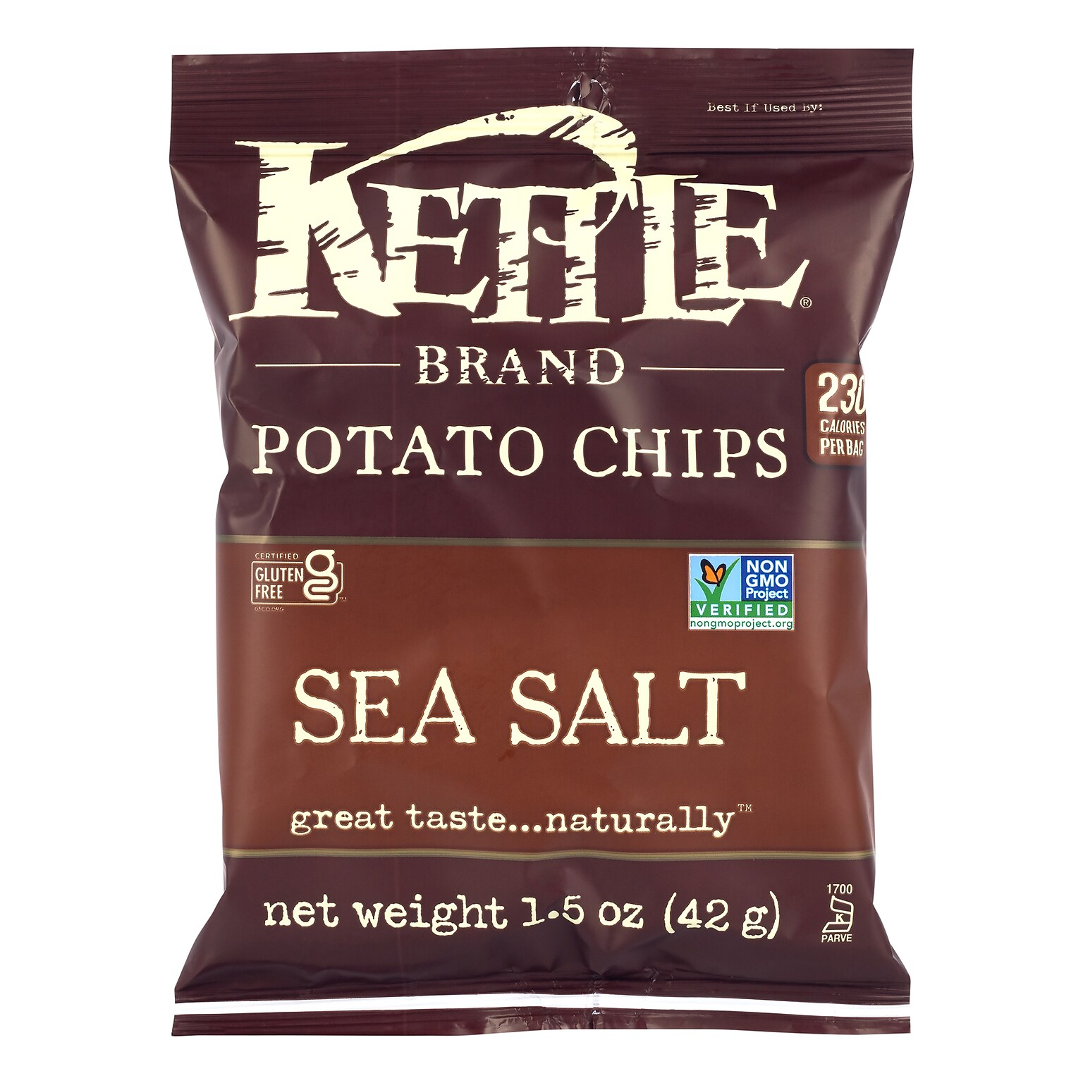 Kettle Brand Gluten Free Sea Salt Potato Chips, 1.5 oz., 24/Box (220-02567)